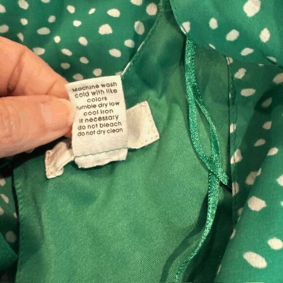 Japna Tiered Mini Dress Puff Sheer Sleeves Elastic and Tie Waist Green Size XS - Picture 8 of 14